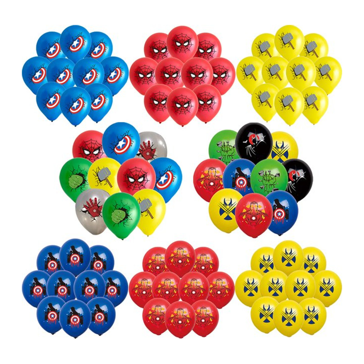 10er Set Marvel The Avengers Cartoon Latex Ballons für Kinder Geburtstagsdekoration mehrfarbig rund - Bild 1