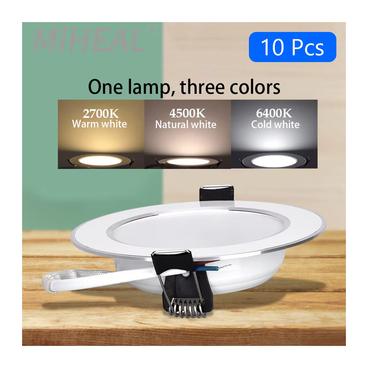 10er Set MIHEAL LED Einbaustrahler in Silber, dreifarbig dimmbar, minimalistisches Design - Bild 3