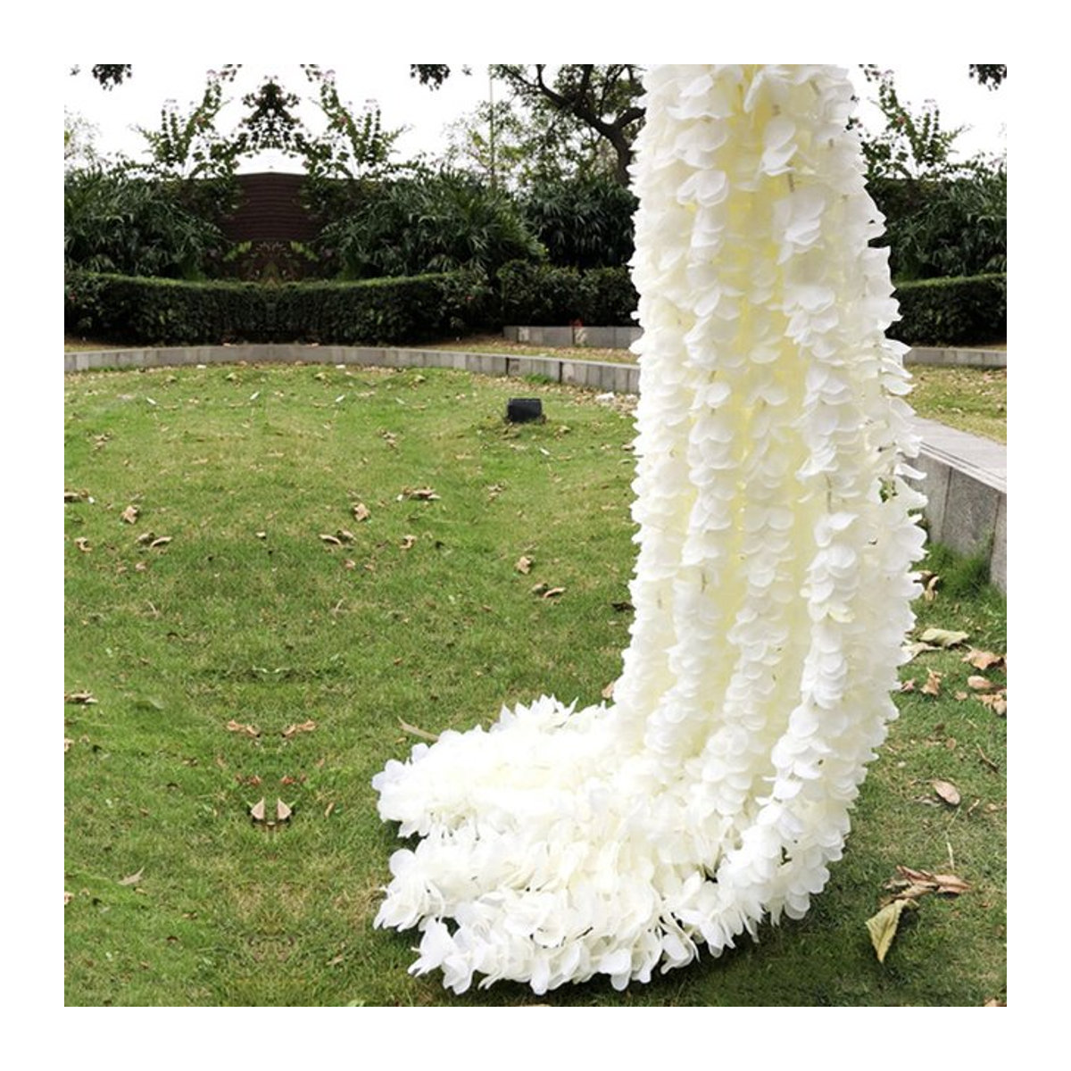 10er Set Nanairo Künstliche Orchideen Rattan Girlanden aus Textil in Rosa und Weiß für Hochzeit und Garten Dekoration - Bild 1