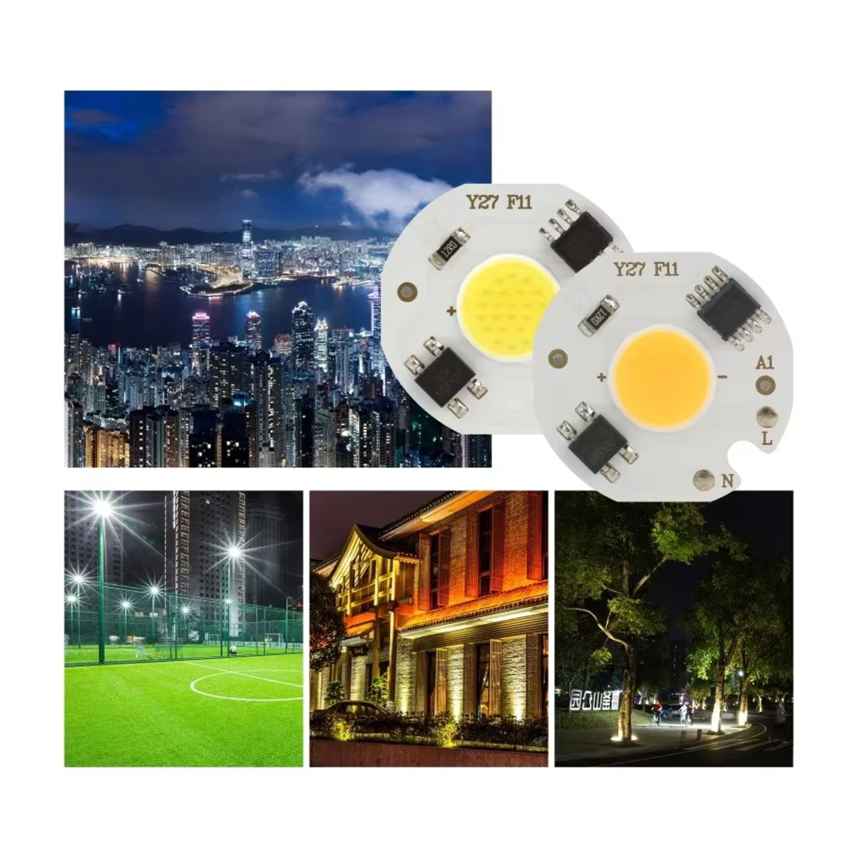 10er Set Sagra COB LED Chips für Flutlicht und DIY-Projekte, 220V, Kaltweiß oder Warmweiß verfügbar - Bild 2