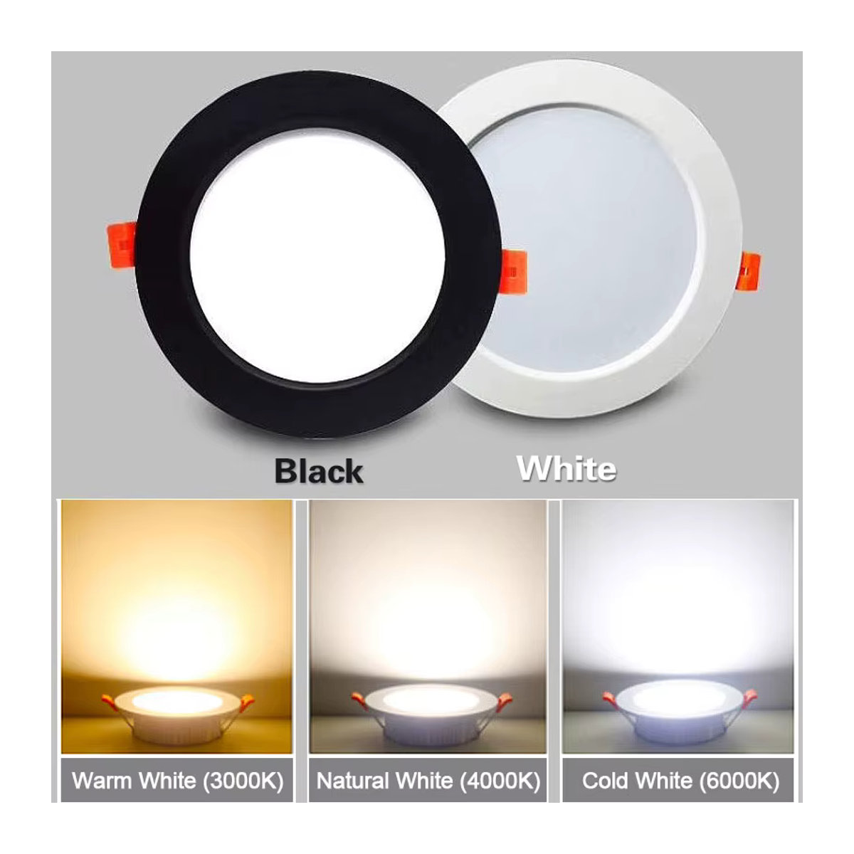 10er Set Teetealy LED Einbaustrahler aus Aluminium in Schwarz, minimalistisches Design für Innenräume - Bild 2