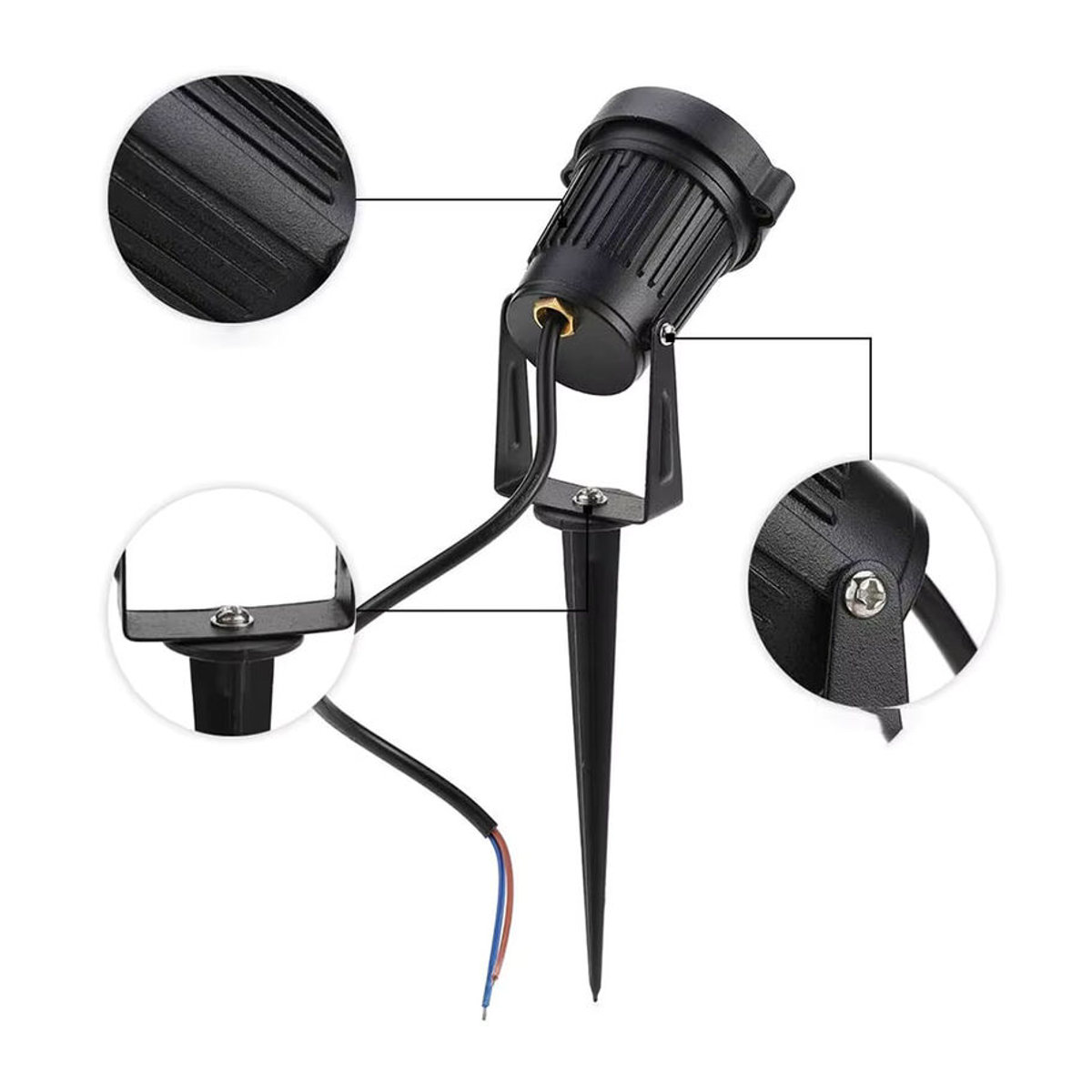 10er Set Teetealy LED Wegeleuchten IP65 wetterfest für Garten und Landschaft in Kaltweiß, erhältlich in Schwarz oder Weiß - Bild 5