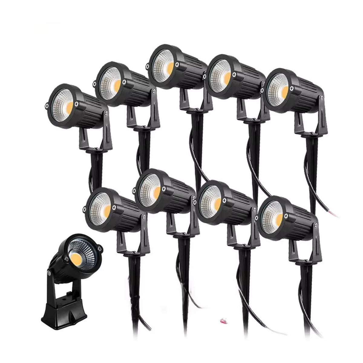 10er Set Teetealy LED Wegeleuchten IP65 wetterfest für Garten und Landschaft in Kaltweiß, erhältlich in Schwarz oder Weiß - Bild 7