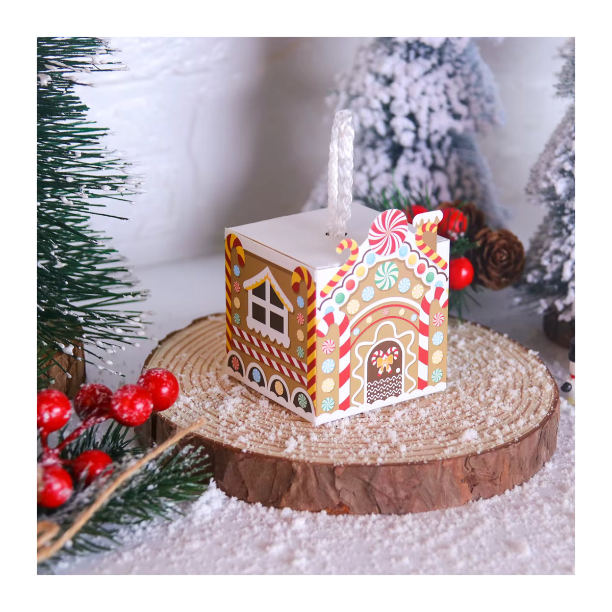 10er Set WEIGAO Weihnachts Geschenke Boxen aus Papier als Hängeornamente mit Schneemann-Motiv, mehrfarbig - Bild 4