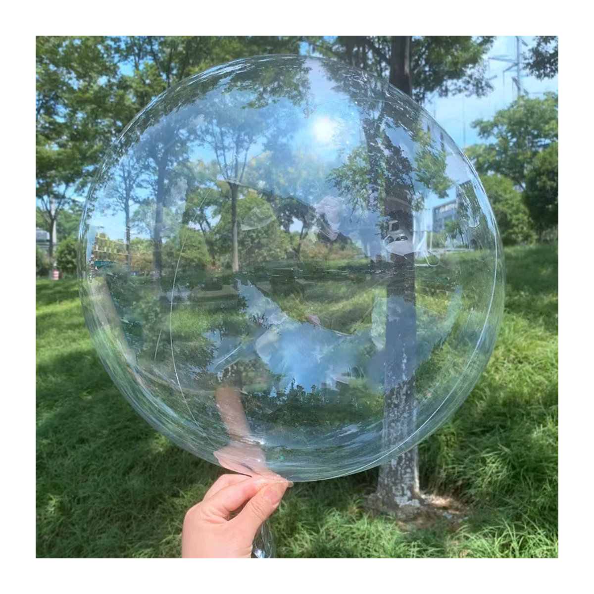 10er Set ZQCXLD Bobo Blase Ballons transparent, runde aufblasbare Luft- und Heliumballons aus Kunststoff für Hochzeit, Geburtstag und Babyparty, Durchmesser: 30,48 cm - Bild 1