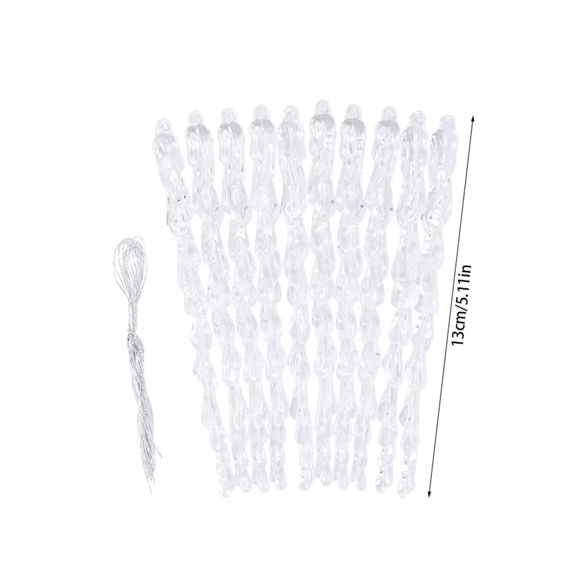 10er Set ZQNYCY Eiszapfen Hängeornamente aus Kunststoff, transparent, Höhe: 13 cm - Bild 4