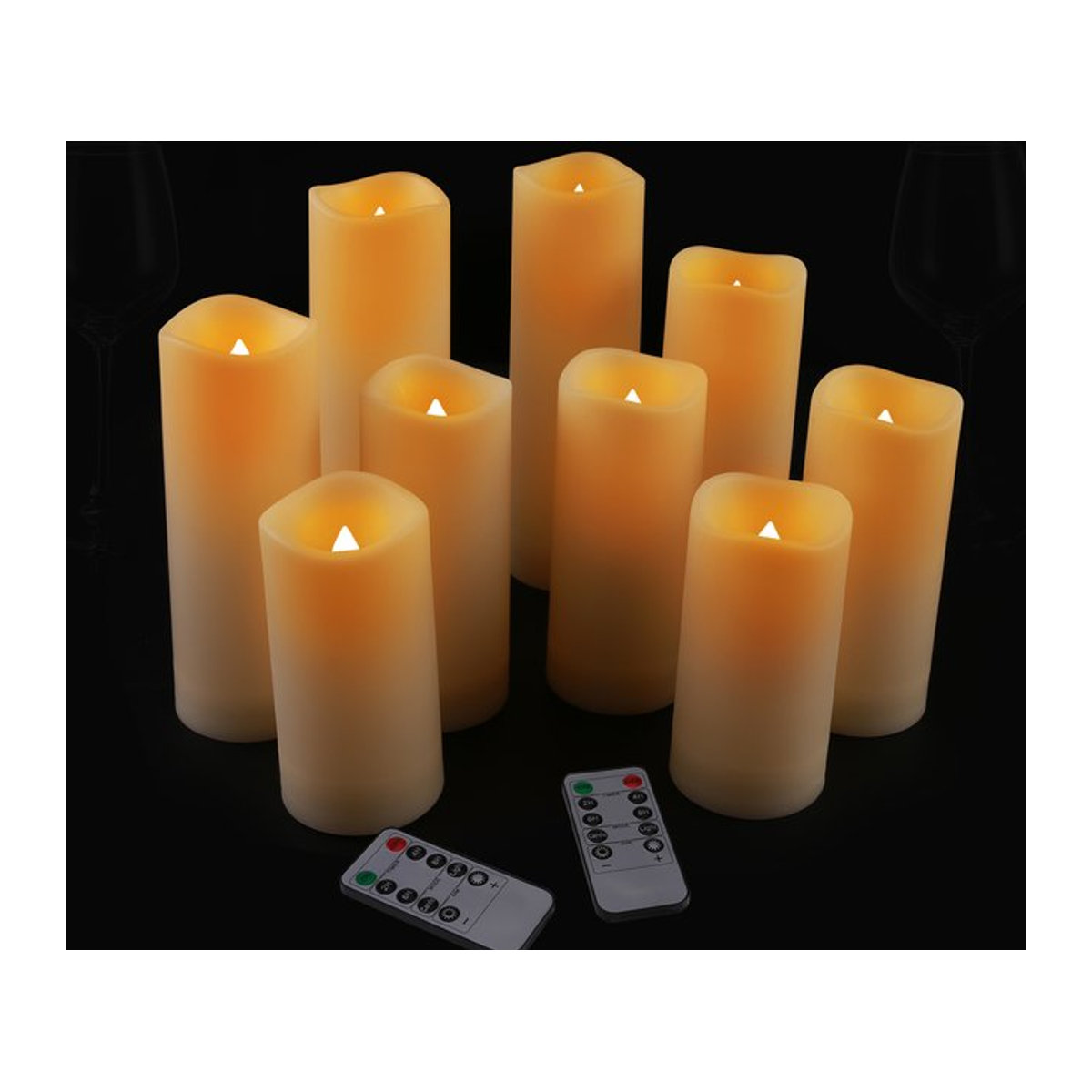 12/24-teiliges Set flammenlose LED-Kerzen in Weiß mit Fernbedienung und Timer, wasserdicht und batteriebetrieben für Innen und Außen - Bild 1