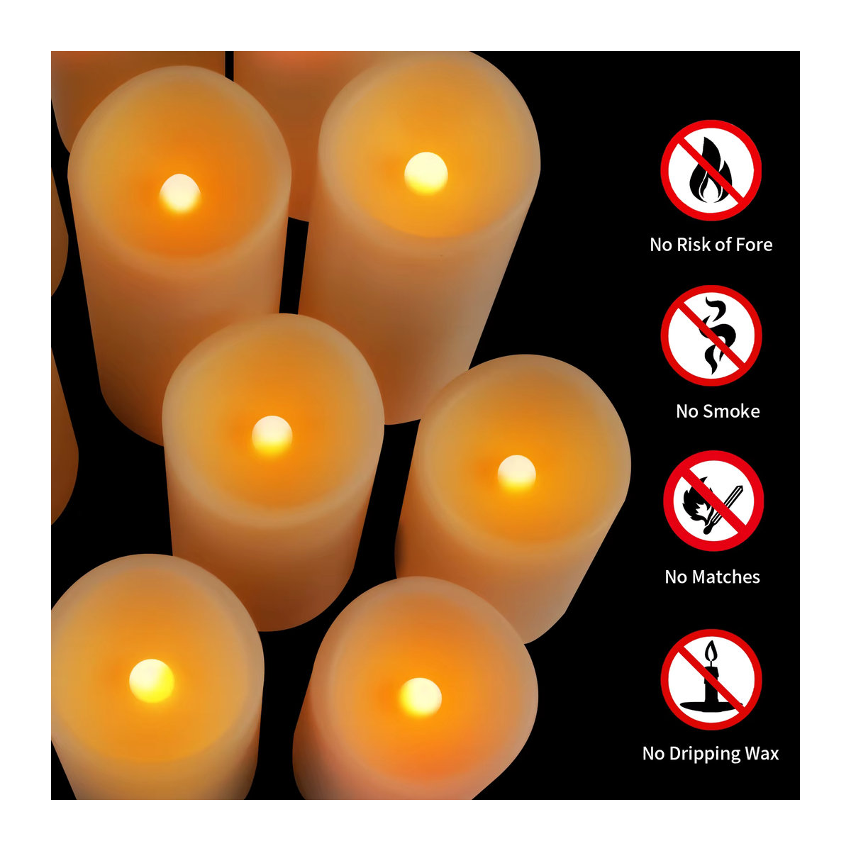 12/24-teiliges Set flammenlose LED-Kerzen in Weiß mit Fernbedienung und Timer, wasserdicht und batteriebetrieben für Innen und Außen - Bild 4