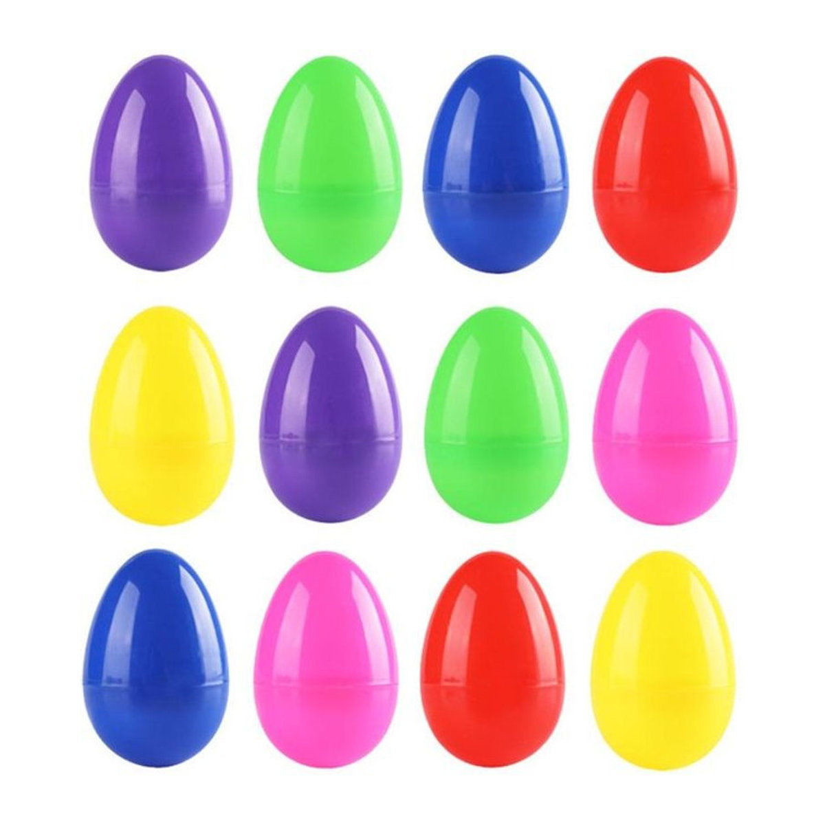 12 Stück bunte CosyHome Ostereier aus Kunststoff zum Befüllen und Basteln für Kinder - Bild 1