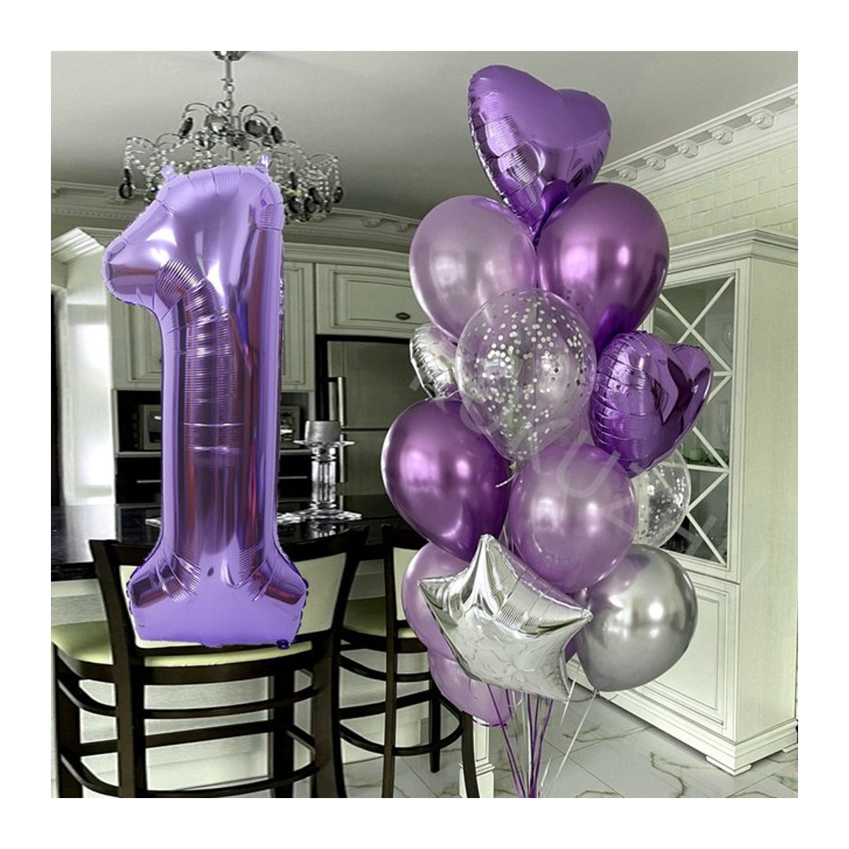 12 Stück KUKUZHU Zahlenfolie Latexballons in Lila für Kinder Geburtstag Dekoration - Bild 1