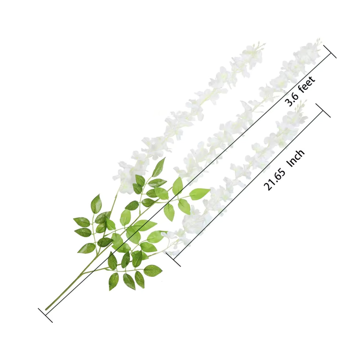 12 Stück künstliche Glyzinien-Blumen von ONE TO FOUR in Rosa und Weiß, extra lange Hängegirlanden aus Textil und Rattan zur Dekoration für Hochzeit und Zuhause - Bild 3