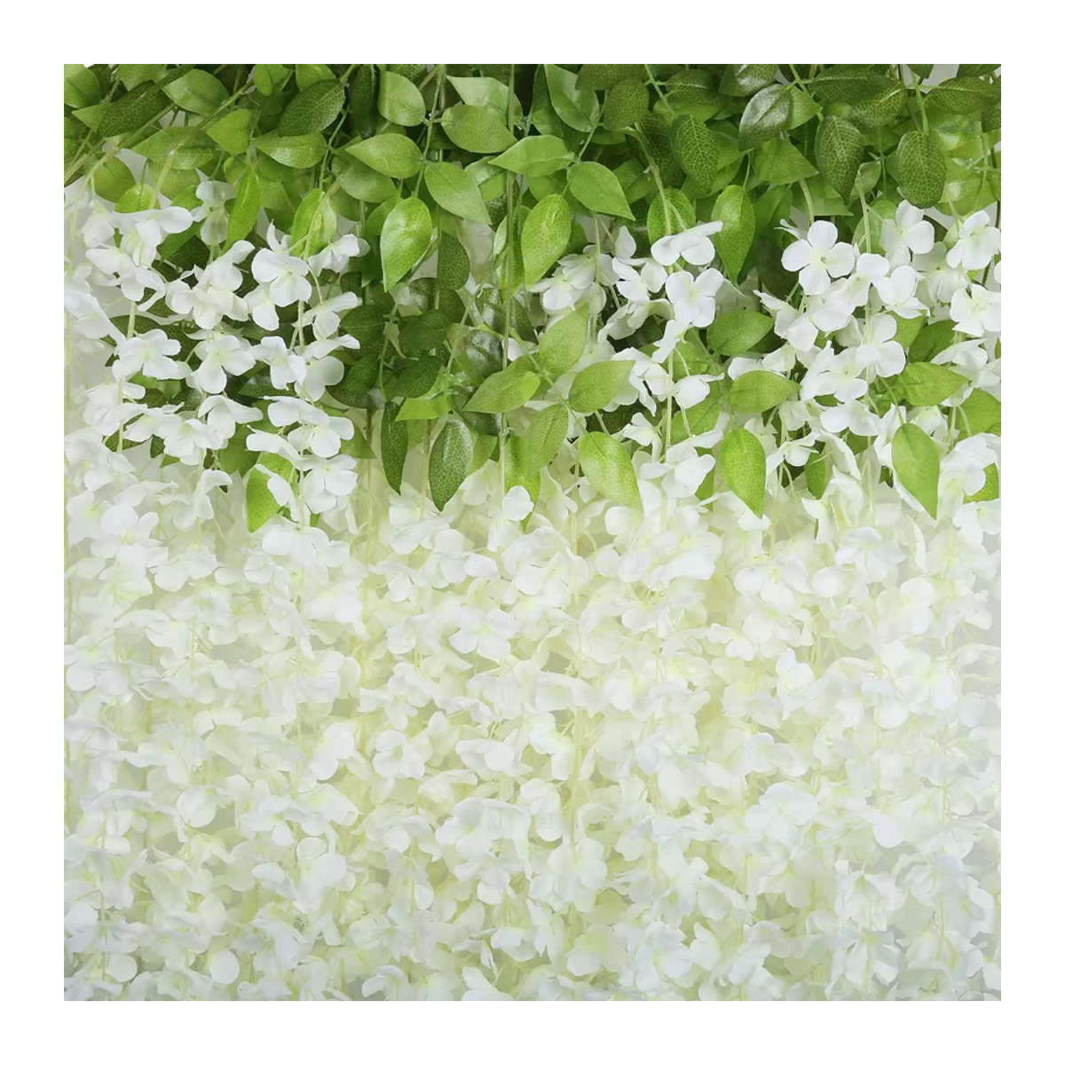12 Stück künstliche Glyzinien-Blumen von ONE TO FOUR in Rosa und Weiß, extra lange Hängegirlanden aus Textil und Rattan zur Dekoration für Hochzeit und Zuhause - Bild 4