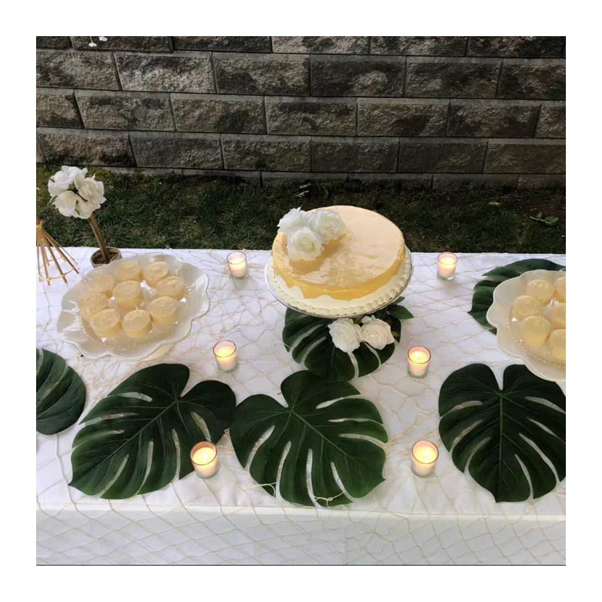 12 Stück künstliche tropische Palmblätter von WEIGAO in Grün für deine DIY-Dekoration bei Hochzeiten oder Geburtstagen - Bild 2