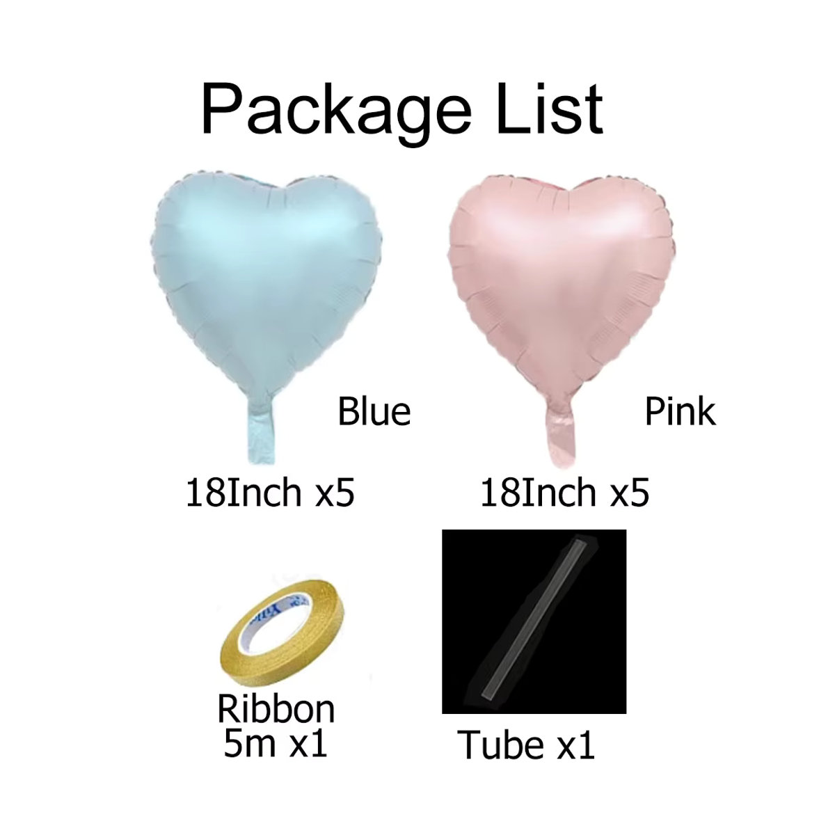 12 Stück MicroPlush Herz Folienballons in Blau Rosa und Beige für Babyparty und Geburtstagsdekoration - Bild 2