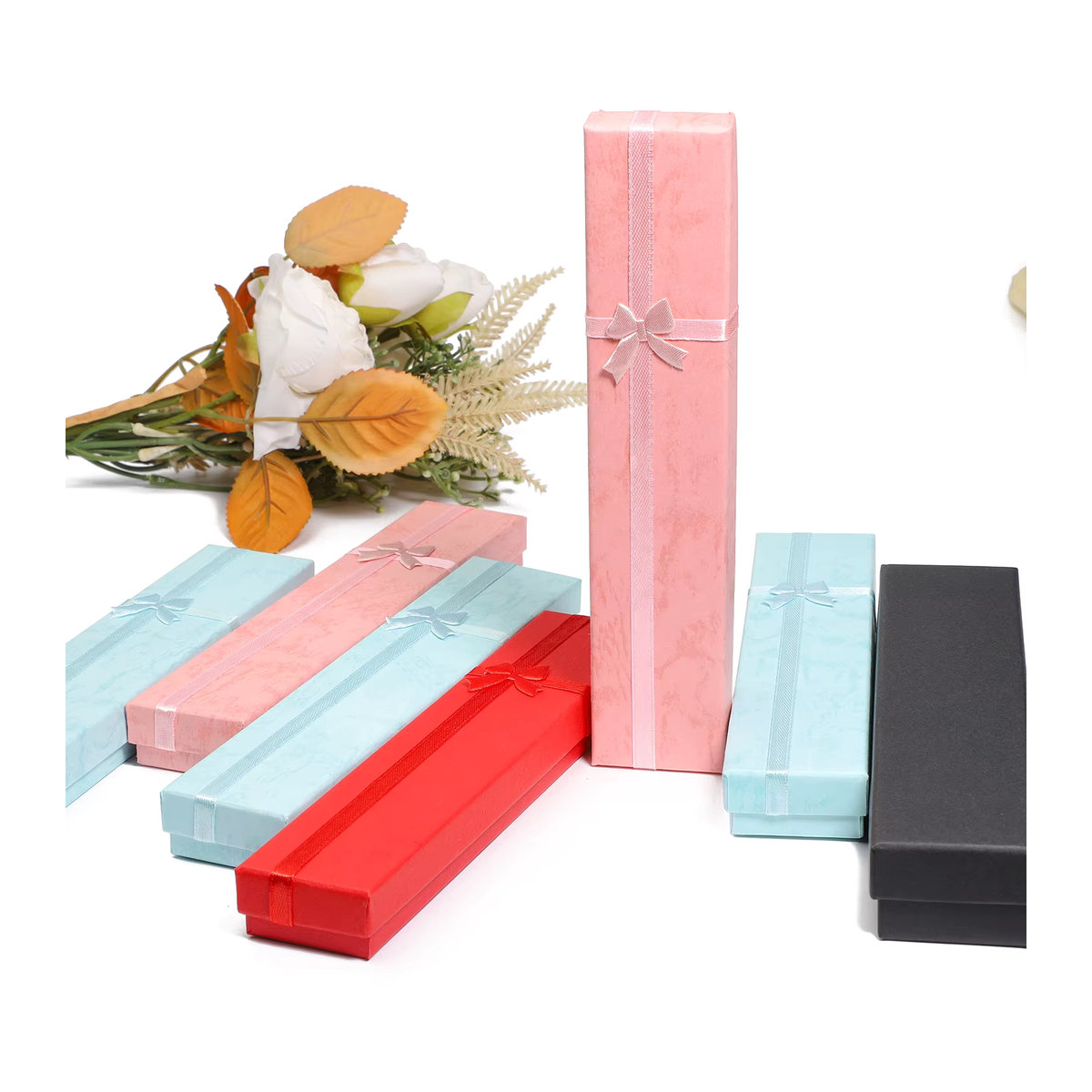 12er Set JILKOL Schmuckboxen mit Schleife aus Papier in Pink und Mehrfarbig zur Aufbewahrung von Ohrringen, Halsketten und Schmuck - Bild 2