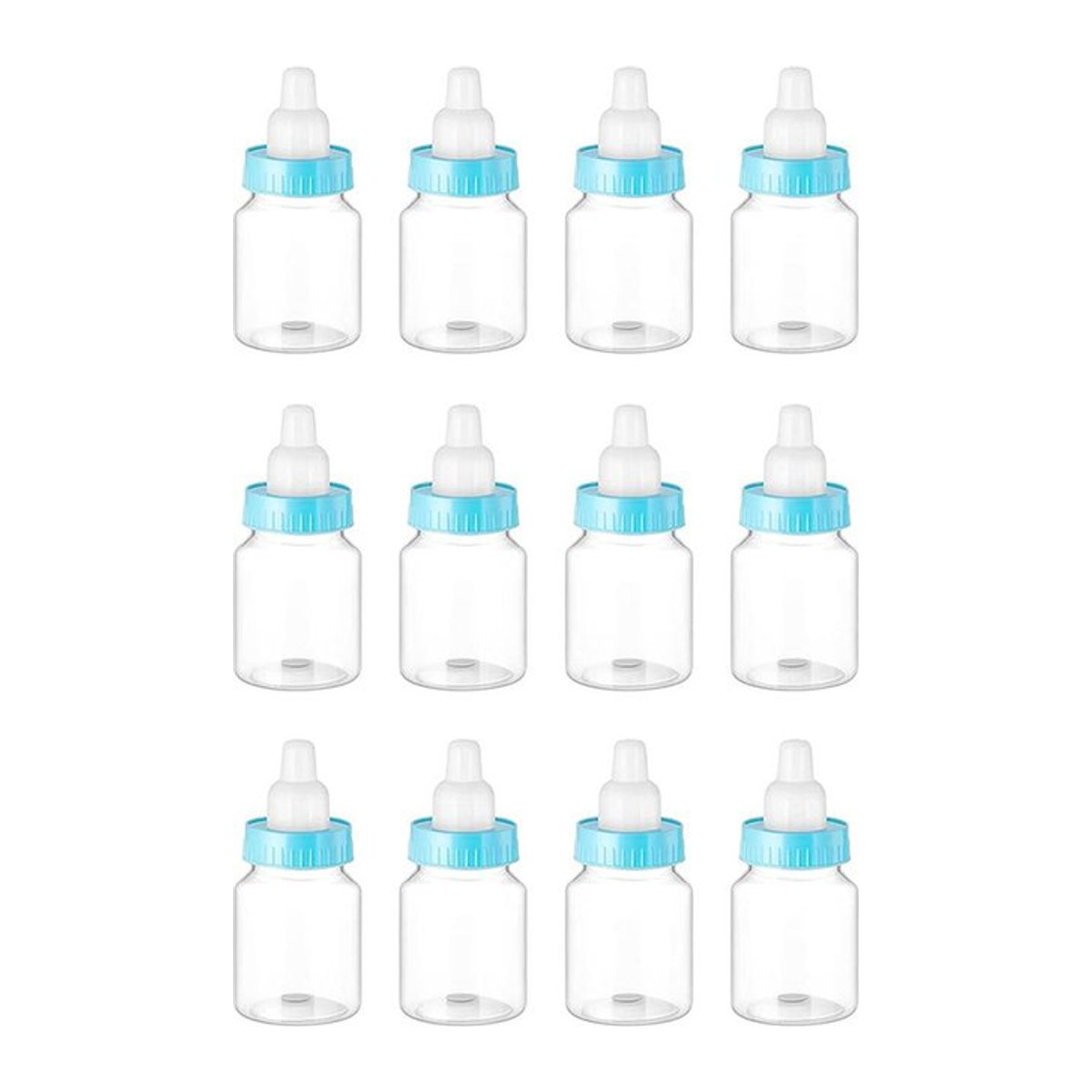 12er-Set Mini-Babyfläschchen aus Kunststoff in Transparent als Gastgeschenk für Babypartys oder Dekoration von Kitchen Goods-YULIN-002 - Bild 1
