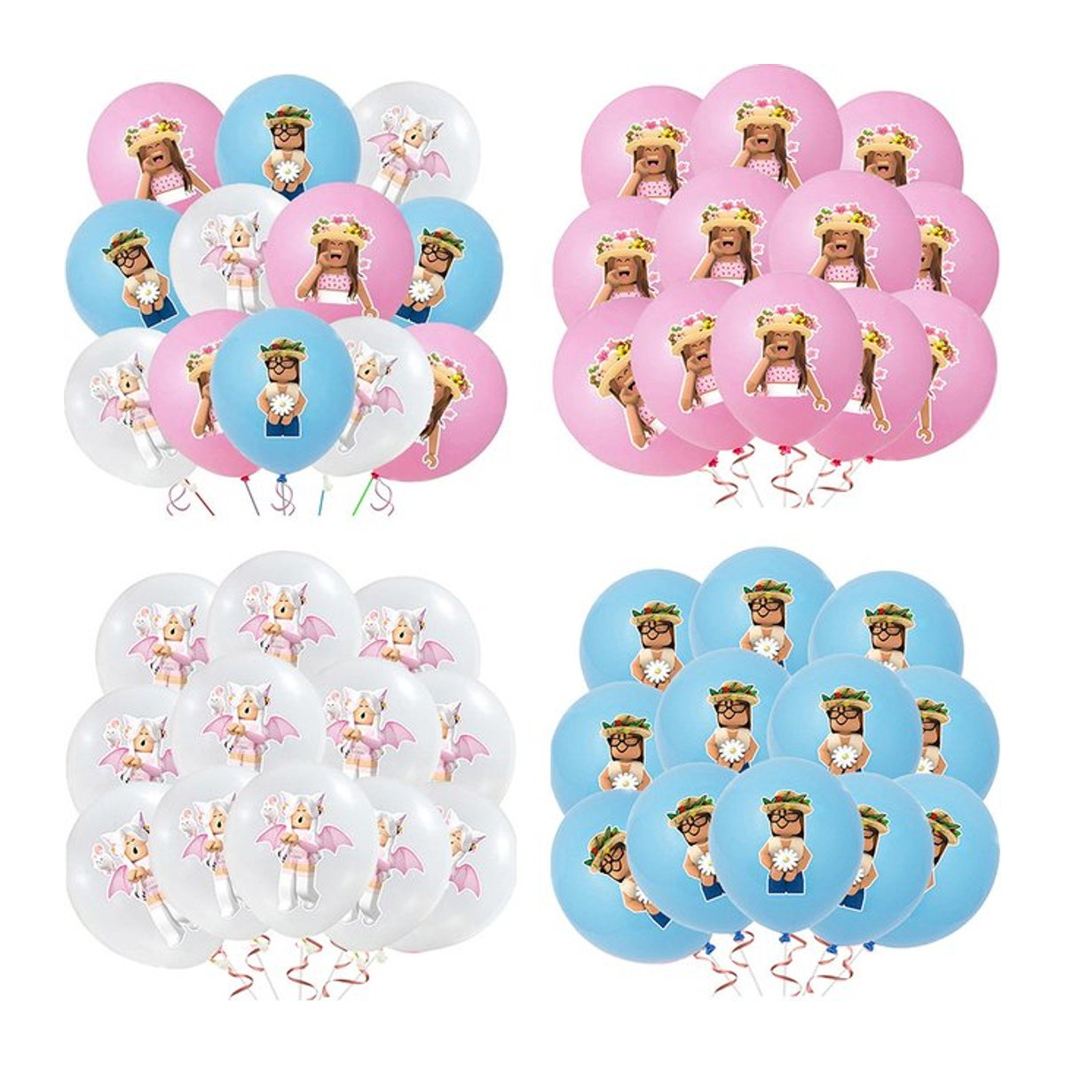 12er Set Roblox Latex Ballons in Rosa für Kindergeburtstage und Babypartys, 12 Zoll (30,48 cm) rund - Bild 1