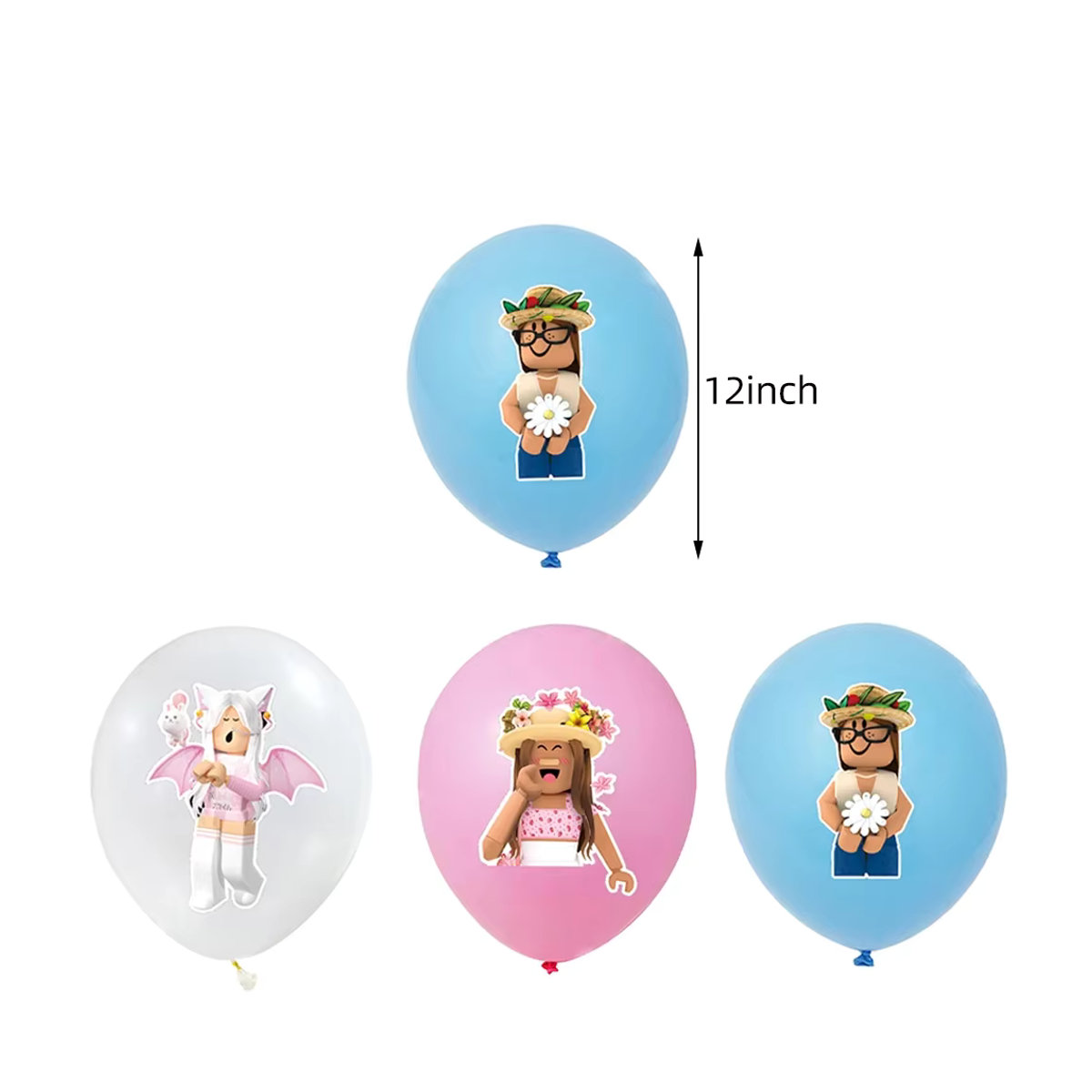 12er Set Roblox Latex Ballons in Rosa für Kindergeburtstage und Babypartys, 12 Zoll (30,48 cm) rund - Bild 2