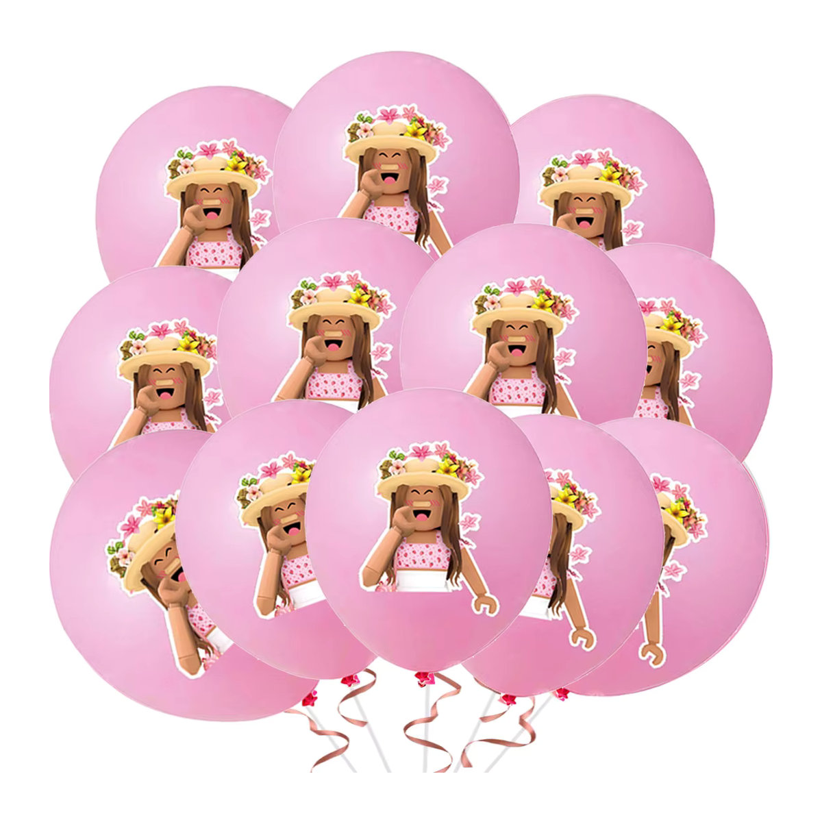 12er Set Roblox Latex Ballons in Rosa für Kindergeburtstage und Babypartys, 12 Zoll (30,48 cm) rund - Bild 3