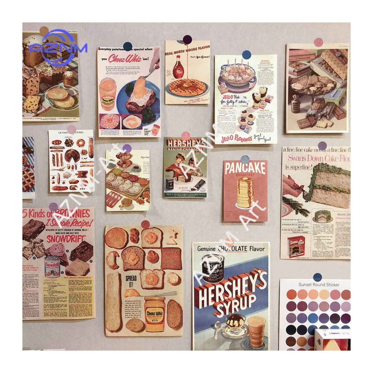 13-teiliges KAYOU Retro Wandkollage-Set mit Gourmet-Brot-Motiven, Mehrfarbige Vintage Wandkunst Poster im Hochformat für eine ästhetische Wandmontage - Bild 1