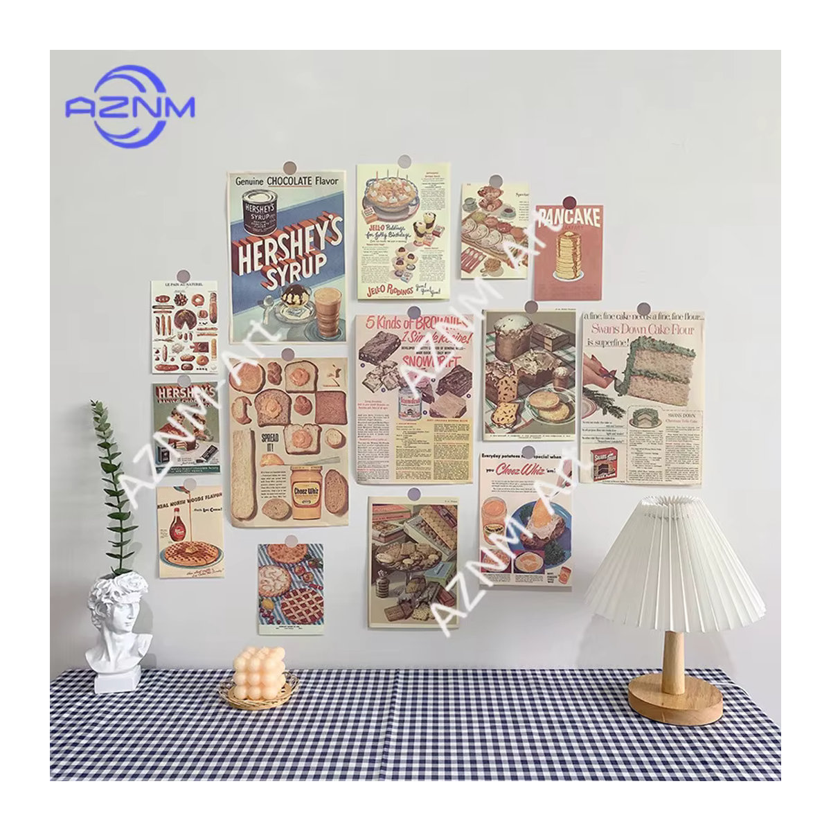 13-teiliges KAYOU Retro Wandkollage-Set mit Gourmet-Brot-Motiven, Mehrfarbige Vintage Wandkunst Poster im Hochformat für eine ästhetische Wandmontage - Bild 2
