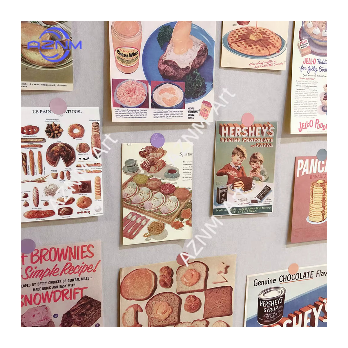 13-teiliges KAYOU Retro Wandkollage-Set mit Gourmet-Brot-Motiven, Mehrfarbige Vintage Wandkunst Poster im Hochformat für eine ästhetische Wandmontage - Bild 4