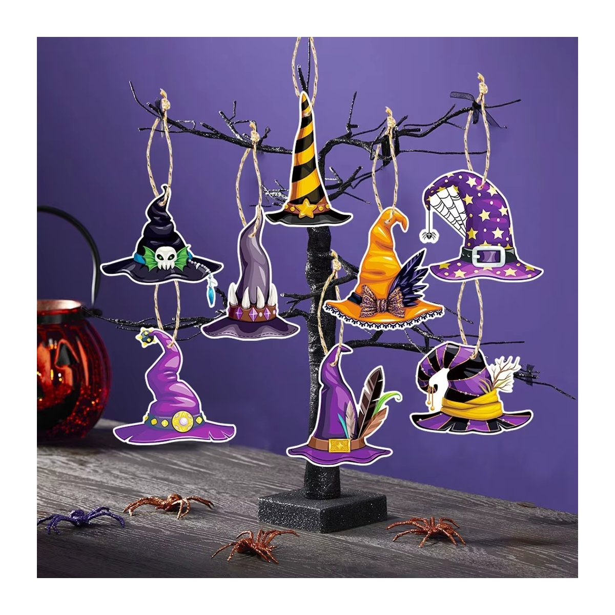 16 Stück Hexenhut Papier Tags in Multicolor für Halloween Dekoration und DIY Geschenkeverpackung - Bild 5