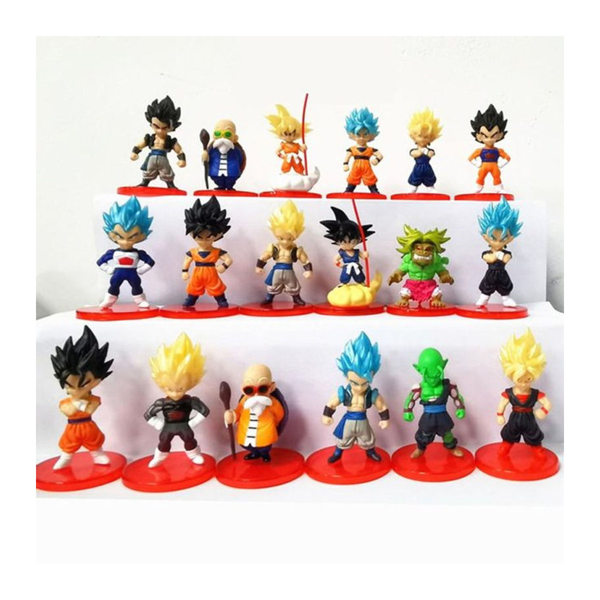 18 Stück Dragon Ball Minifiguren Set von CUCU mit Super Saiyan Son Goku Figuren in Mehrfarbig aus Kunststoff zur Dekoration - Bild 1