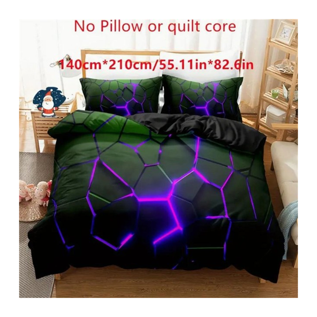 2/3-teiliges Bettwäsche-Set mit 3D-Digitaldruck und Reißverschluss, Bettbezug und Kissenbezug für dein Schlafzimmer oder Gästezimmer, EU Single, B/H: 135 x 200 cm - Bild 1