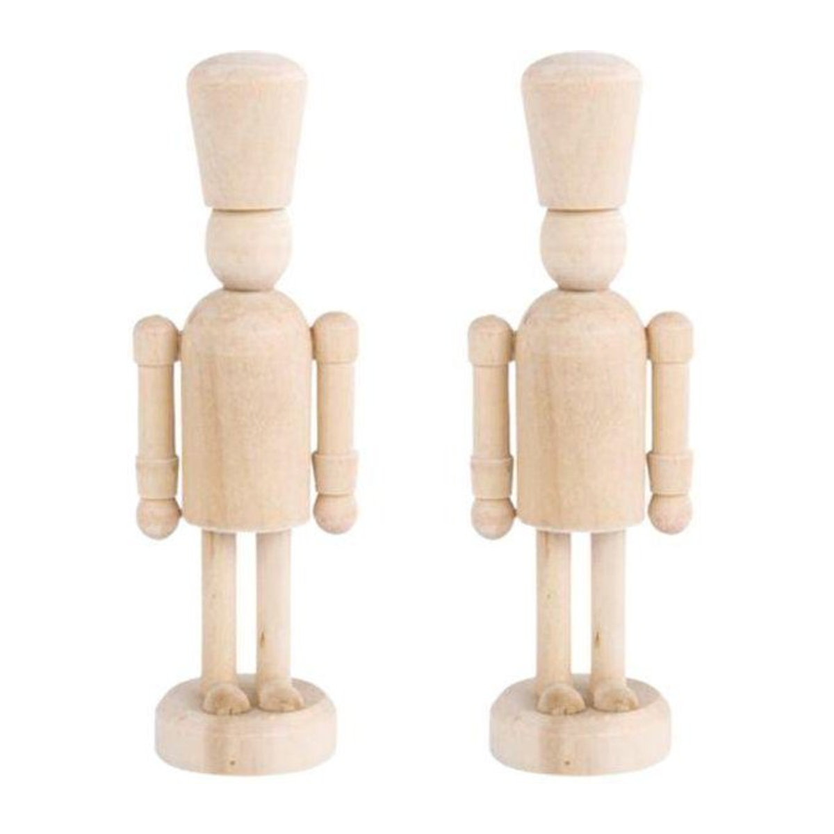 2 Nussknackerfiguren aus Holz zum Bemalen von You do it, beige, Höhe: 13 cm - Bild 1