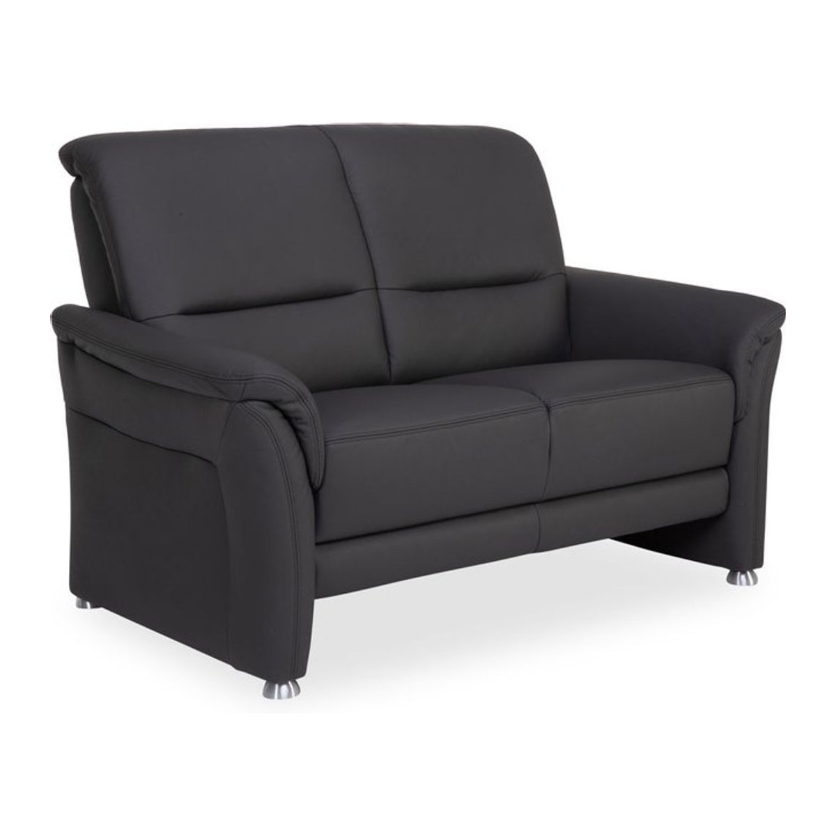 2-Sitzer Sofa PACITA SYSTEMPOLSTER aus Echtleder in Anthrazit mit Metallgestell - Bild 1