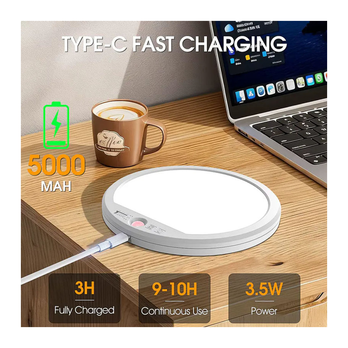 2 Stück aiopp LED-Bewegungssensor-Deckenleuchten in Weiß, USB-aufladbare und dimmbare magnetische Wandlampen mit Fernbedienung im minimalistischen Design - Bild 4
