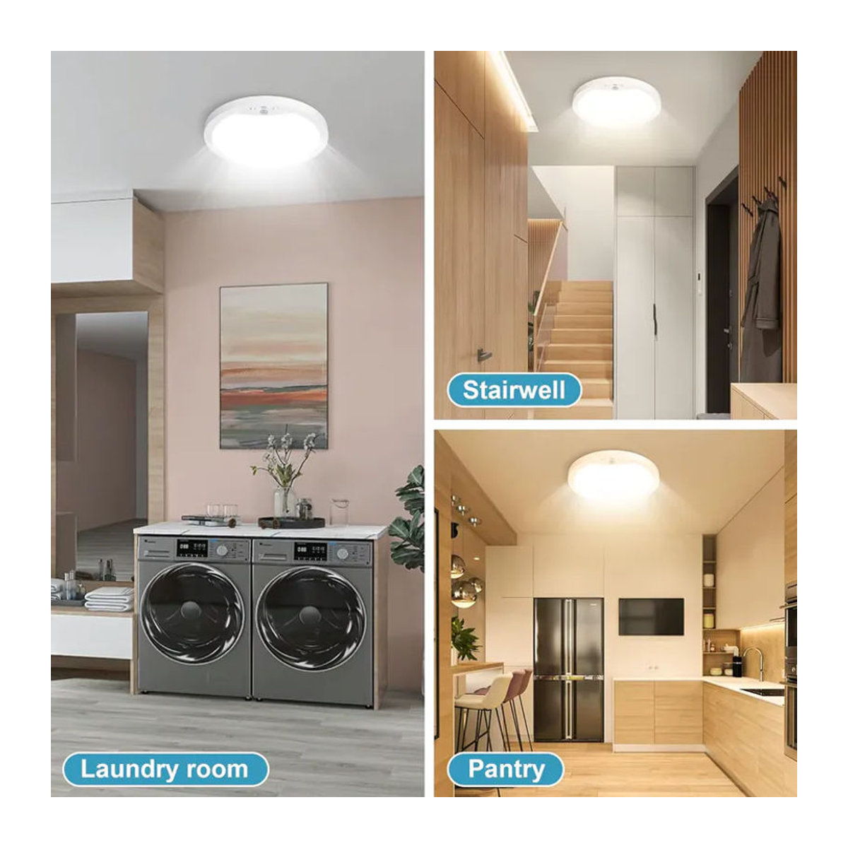 2 Stück aiopp LED-Bewegungssensor-Deckenleuchten in Weiß, USB-aufladbare und dimmbare magnetische Wandlampen mit Fernbedienung im minimalistischen Design - Bild 6