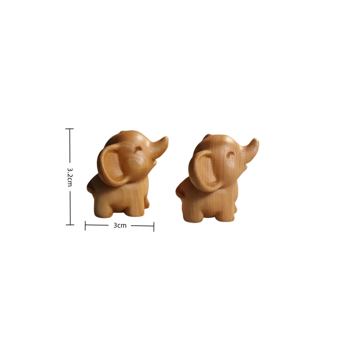 2 Stück handgefertigte Elefantenfiguren aus Holz von syxing in Braun als skandinavische Tischdekoration - Bild 6