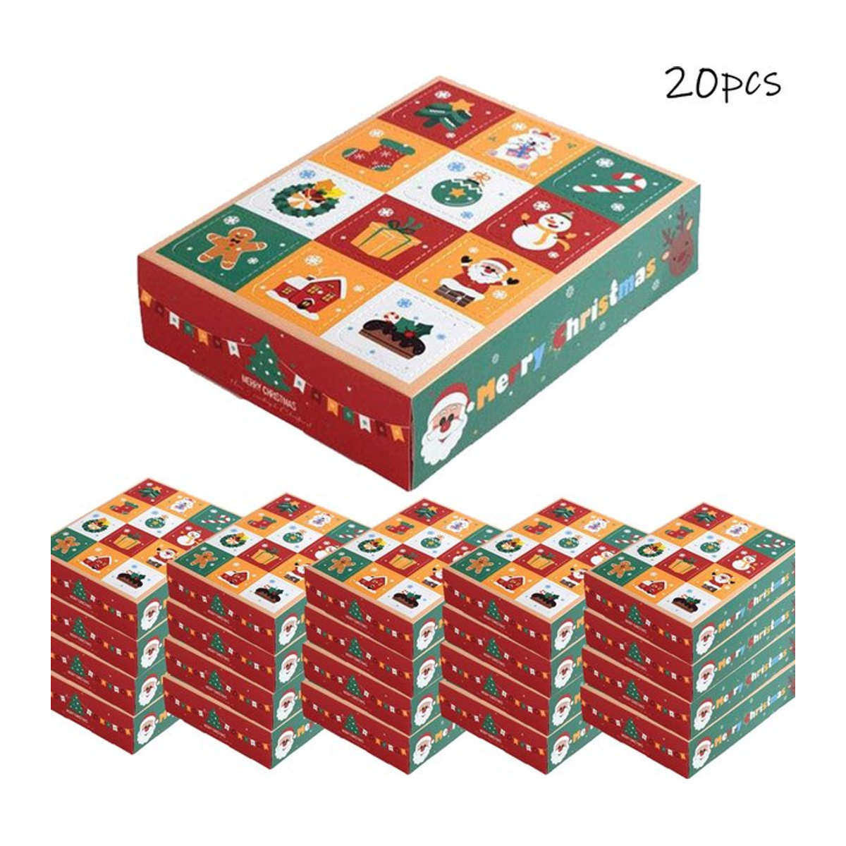20 Stück Adventskalender-Boxen von ontnka ok aus Pappe, mehrfarbig, für 12 Tage Advent-Countdown - Bild 1
