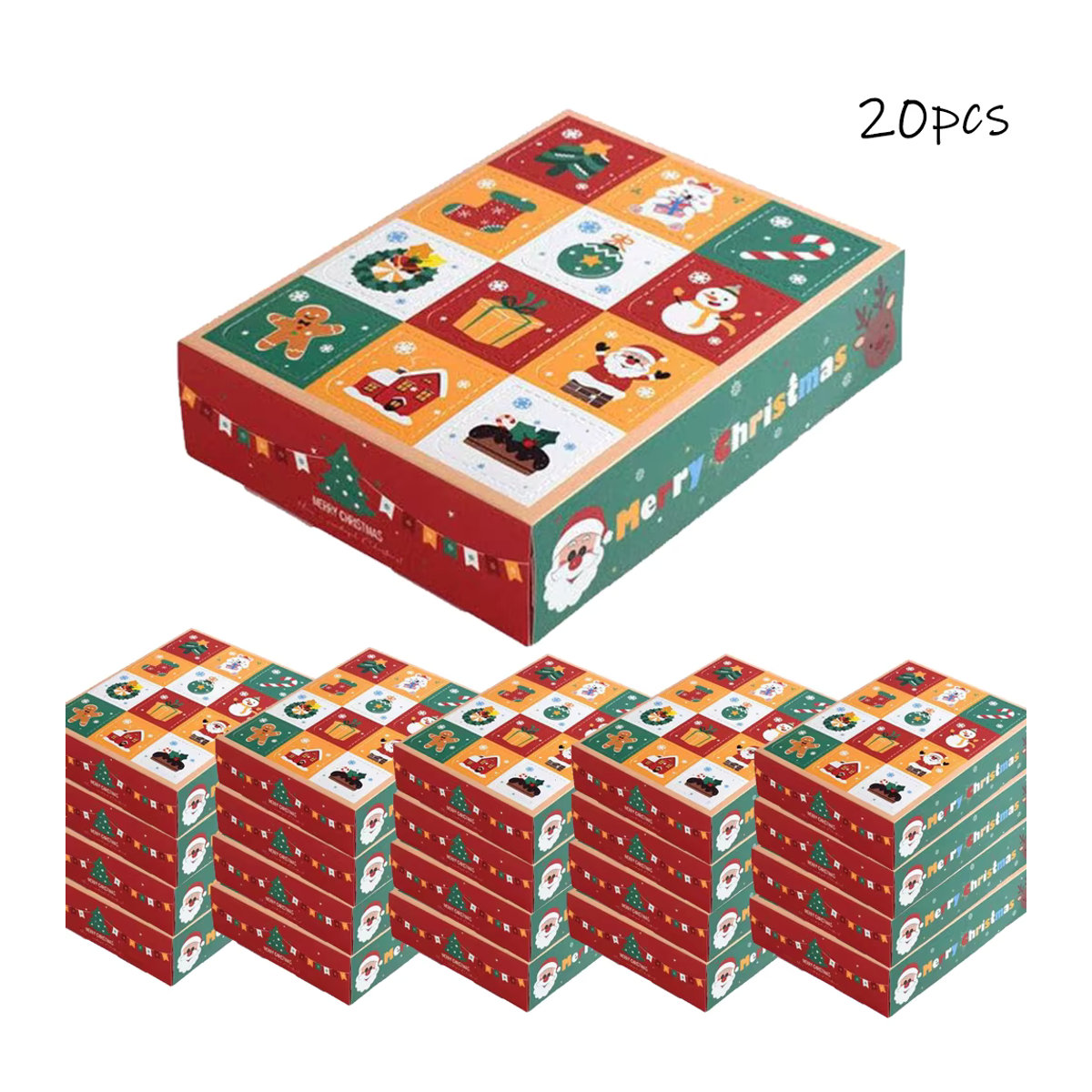 20 Stück Adventskalender-Boxen von ontnka ok aus Pappe, mehrfarbig, für 12 Tage Advent-Countdown - Bild 7