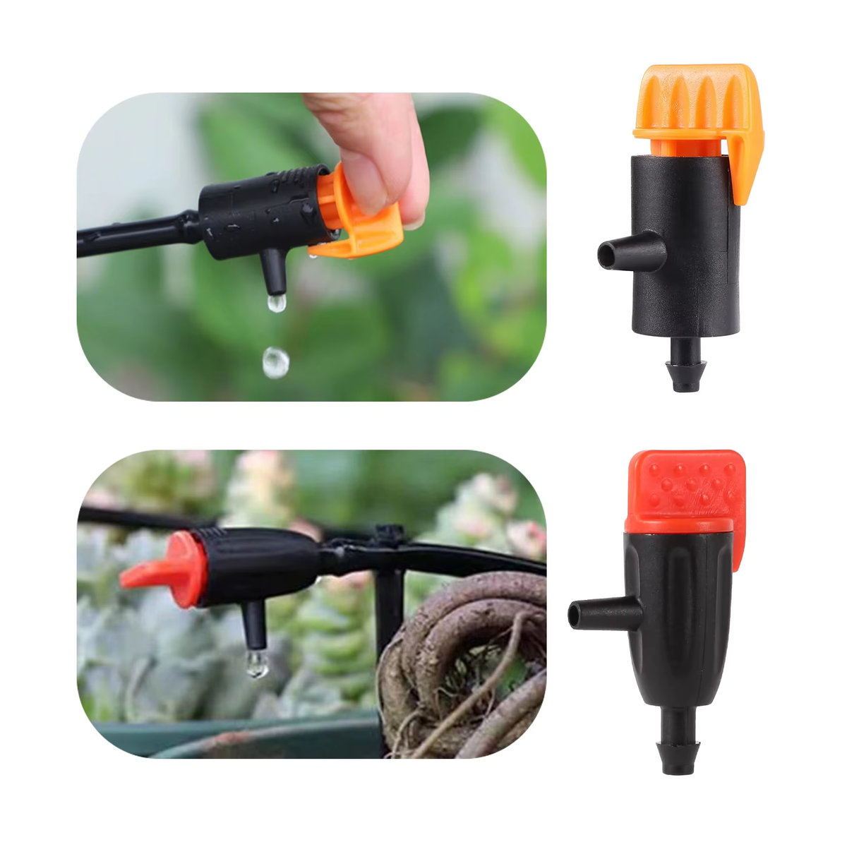 20 Stück einstellbare Mikro-Tropfer für die Gartenbewässerung von Pflanzen und Sukkulenten, Talk-Satisfied, 0 bis 60 l/h - Bild 4