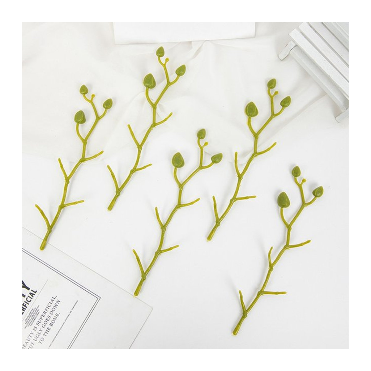 20 Stück künstliche Blumenstiele von TTCY in Grün für DIY Blumenarrangements, Hochzeiten und Weihnachtsdekoration - Bild 1