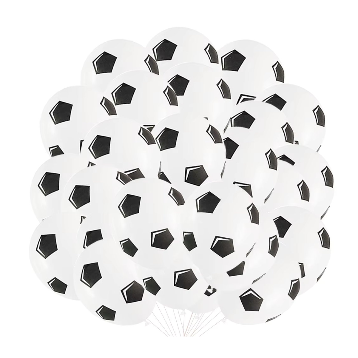 20 Stück LQZZY Fußball Latexballons in Weiß für deine Fußball-Geburtstagsfeier und Dekoration - Bild 2