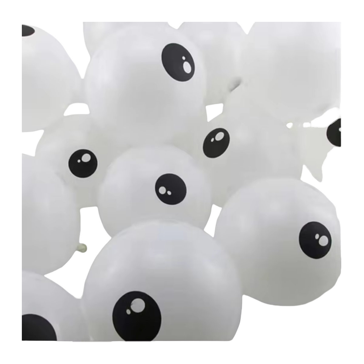 20 Stück LQZZY Halloween Luftballons in Schwarz und Weiß mit Augapfel- und Geist-Motiv zur Trick or Treat Dekoration - Bild 1