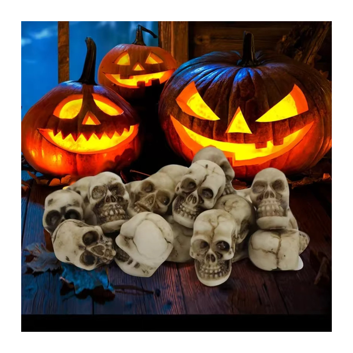 20 Stück realistische kleine Schädel als Halloween Garten Dekoration in Weiß für Blumentöpfe und Bonsai - Bild 5