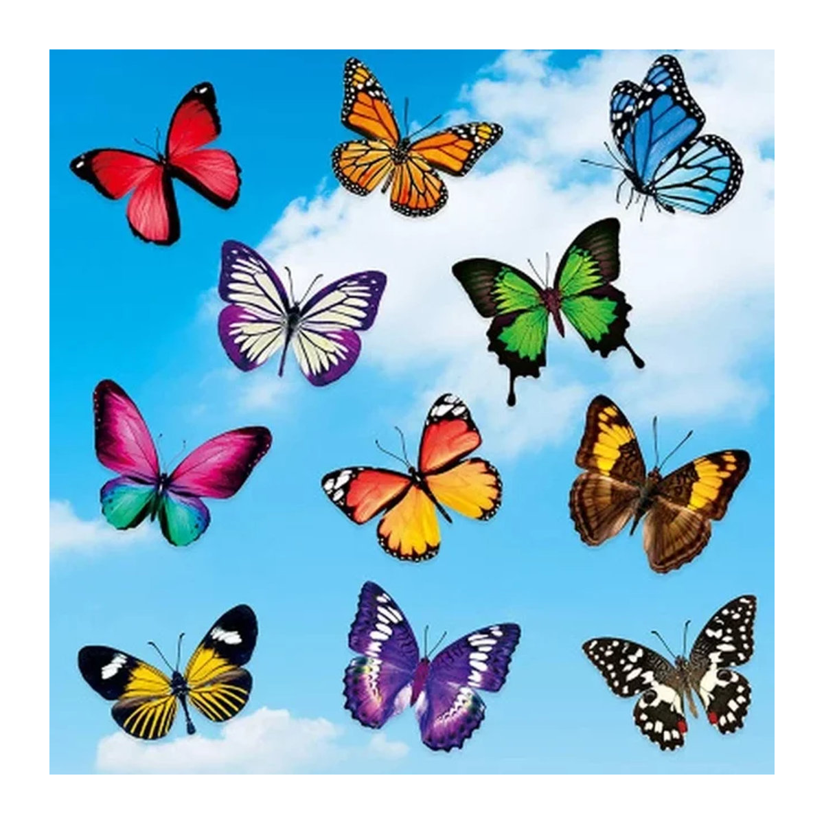 20 Stück Schmetterling Fensteraufkleber in Multicolor, wiederverwendbare Glasfensterfolie im Antik-Look für Fenster und Wände - Bild 1