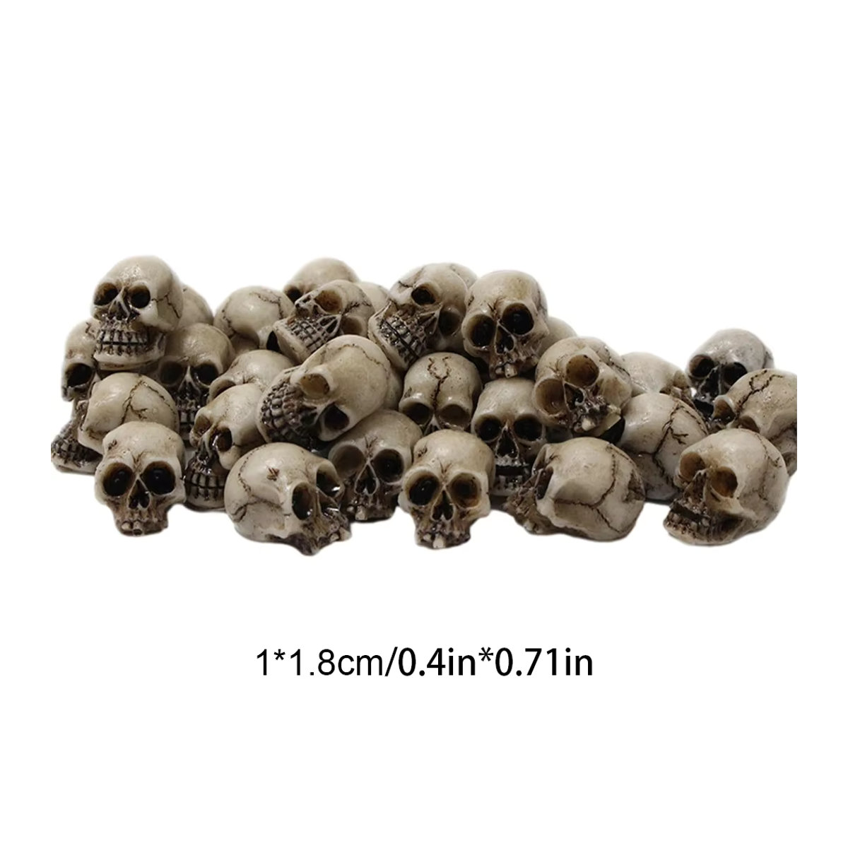 20 Stück VKTECH Gotische Schädel Skulpturen aus Kunstharz in Beige als Dekoration für Halloween und Gartenlandschaften - Bild 4