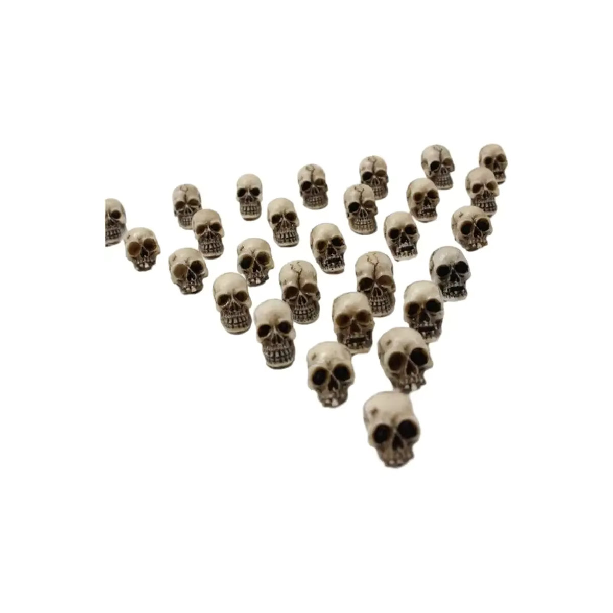 20 Stück VKTECH Gotische Schädel Skulpturen aus Kunstharz in Beige als Dekoration für Halloween und Gartenlandschaften - Bild 7