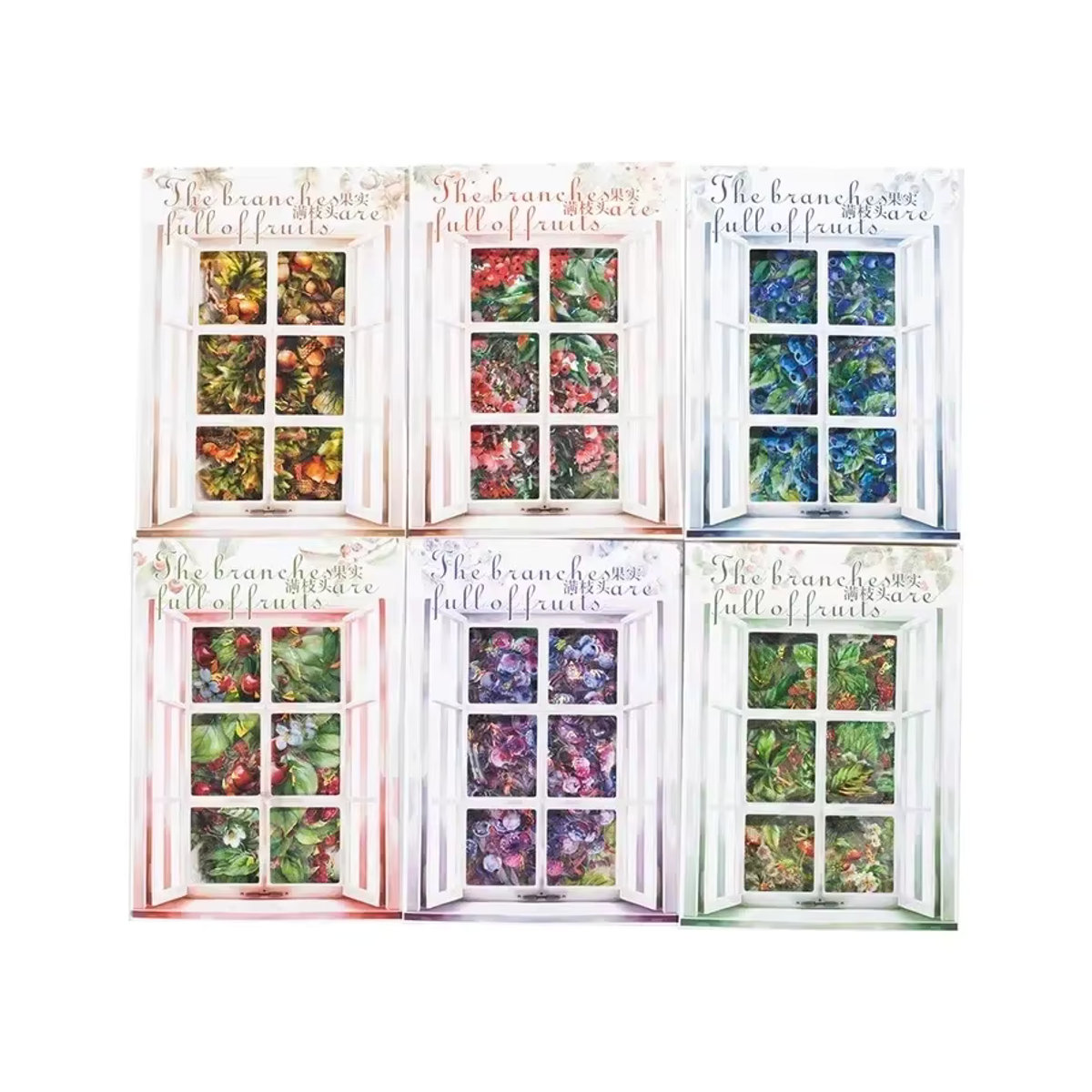 20 Stück YCDBTH PET-Aufkleber mit Frucht- und Zweigmotiven, dekorative Meereslicht-Sticker für Schreibwaren und Sammelalben, mehrfarbig, 136 x 90 mm - Bild 2