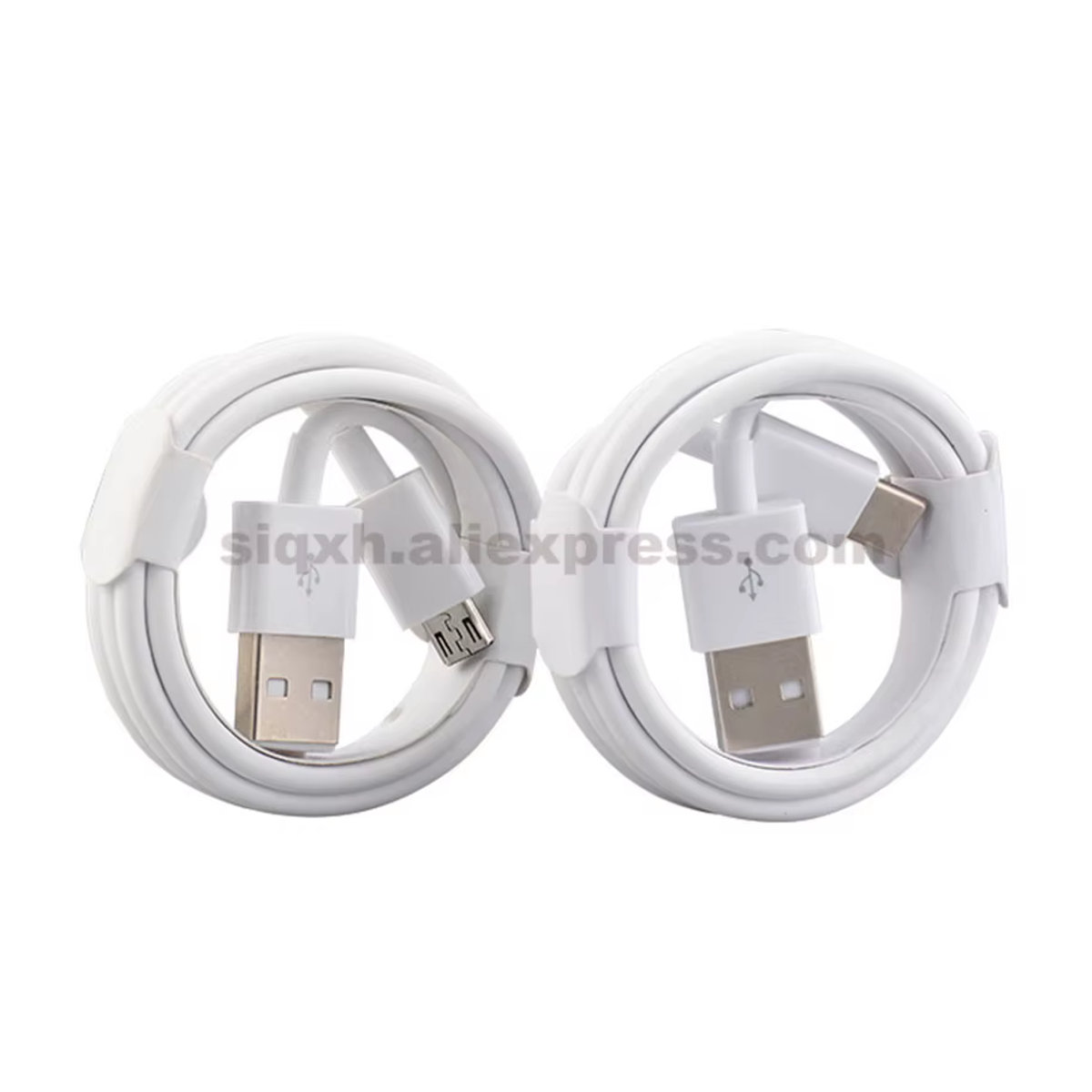 200er Set hopeboth USB Ladekabel für Android Smartphones mit Micro USB und Typ C Anschlüssen, 1m Länge, Weiß - Bild 4