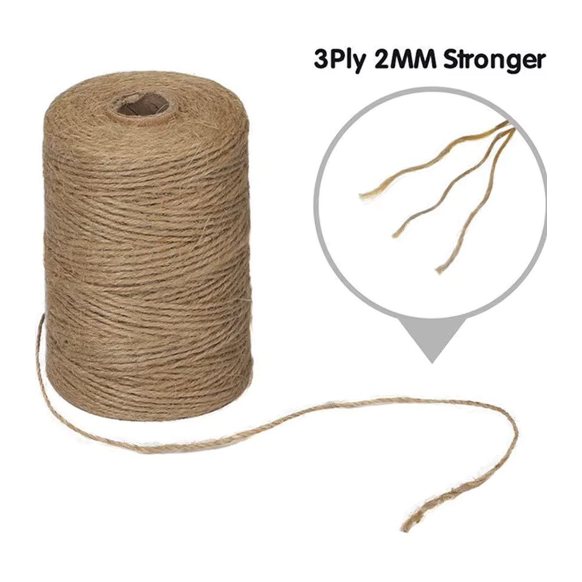 200m Rolle Jutegarn braun 2mm dicke Naturkordel für Garten und Verpackung - Bild 3