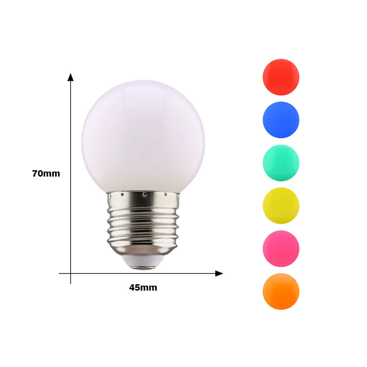 20er Set PARKSON LED Glühbirnen E27 G45 1W in Bunt für Dekoration und Kronleuchter - Bild 2