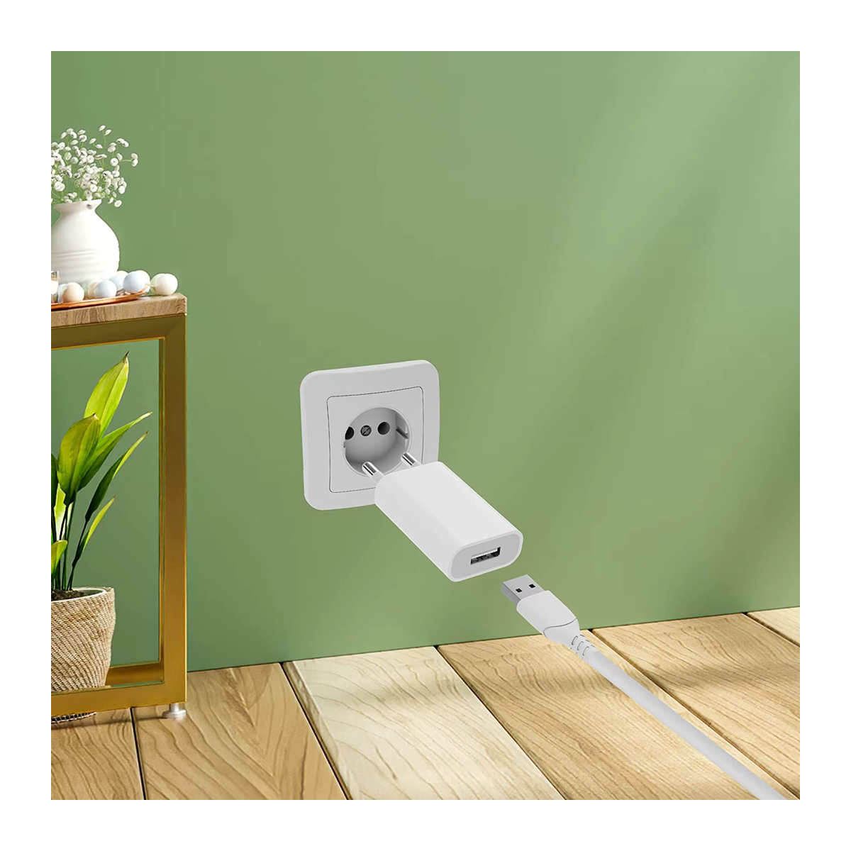 20er Set TAQKRED USB Wandladegerät 5V 1A Universal Netzteil mit EU-Stecker in Weiß - Bild 3