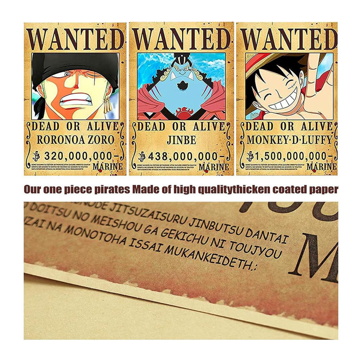 24 Stück One Piece Piraten Poster Set, Vintage Motiv, mehrfarbig, Papier, B: 14,3 cm, H: 21 cm - Bild 5